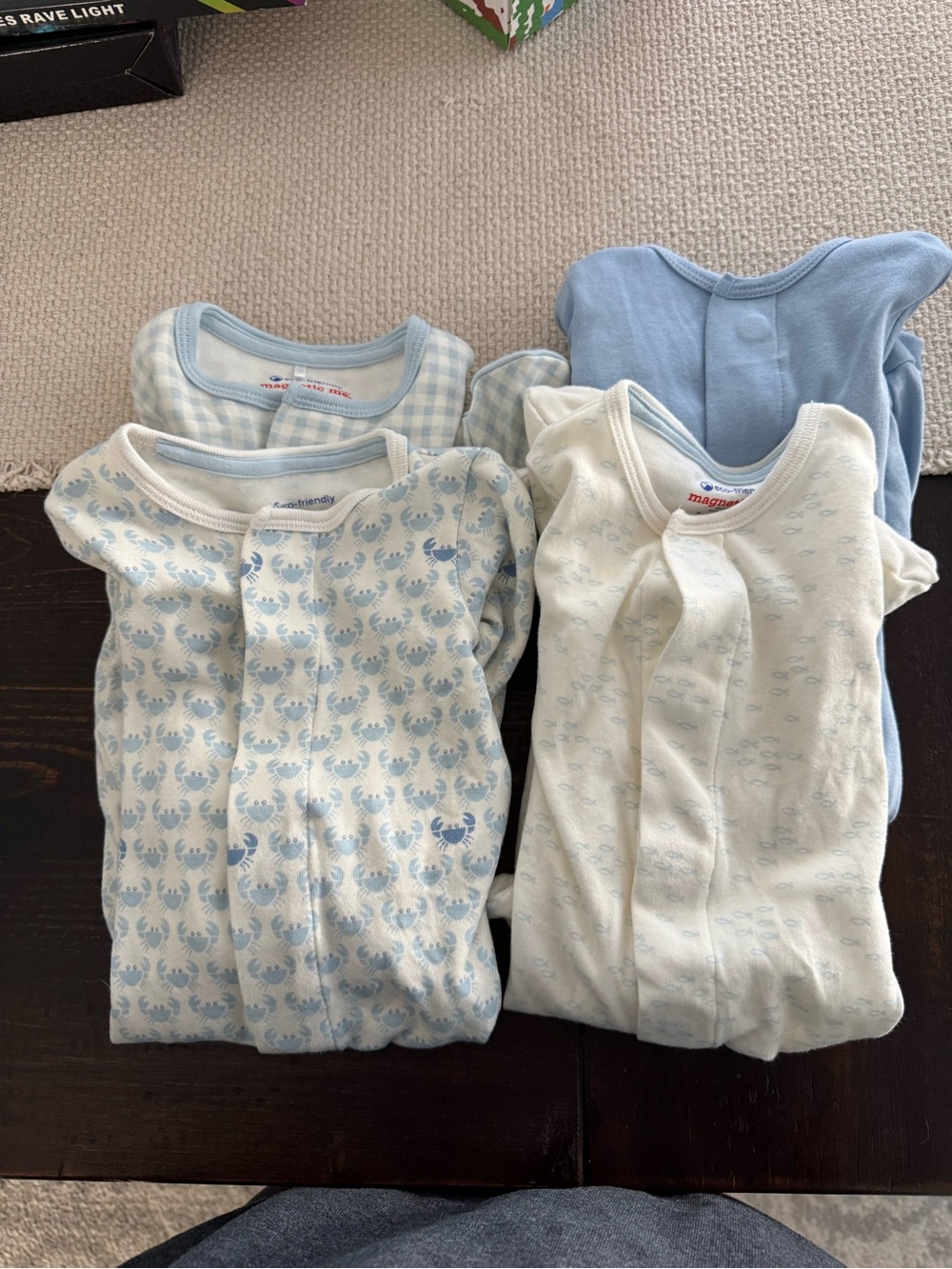 Magnetic Me Blue & White PJ Set - 4 Pack